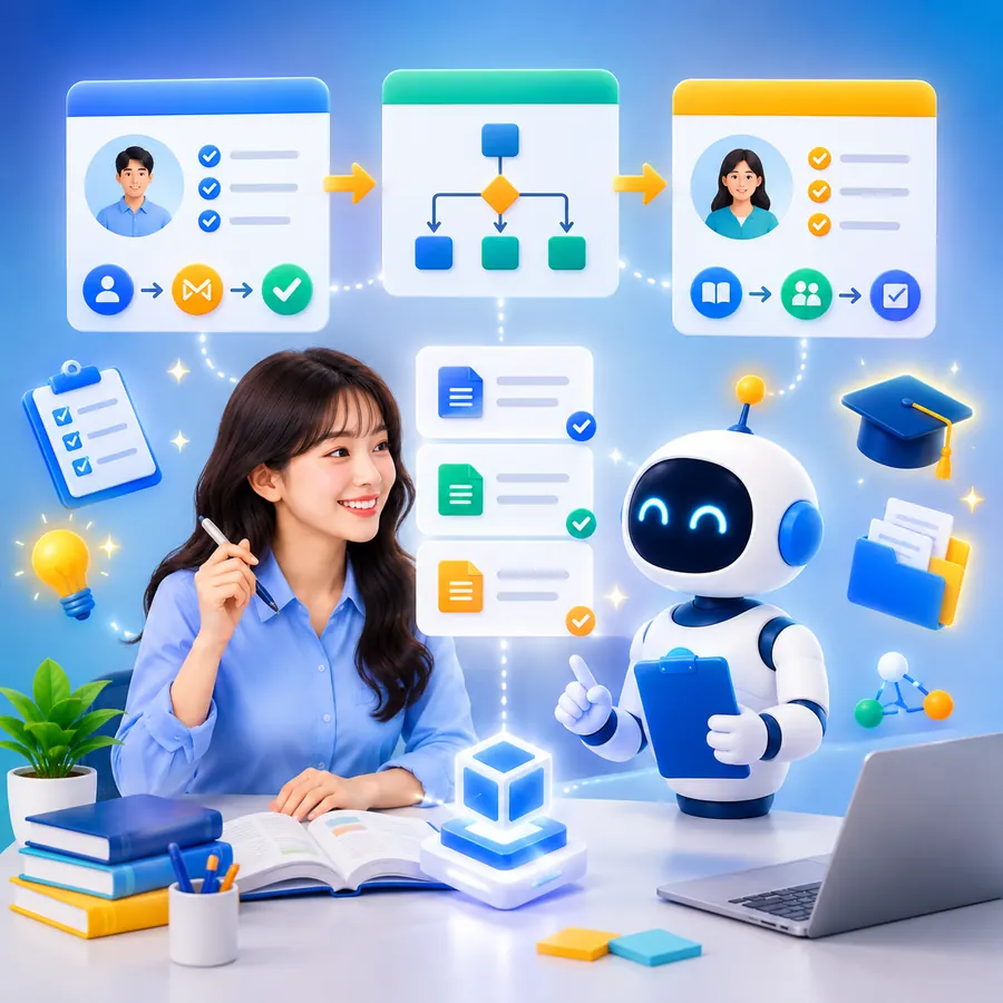 교육과 인수인계를 포함한 자동화 흐름