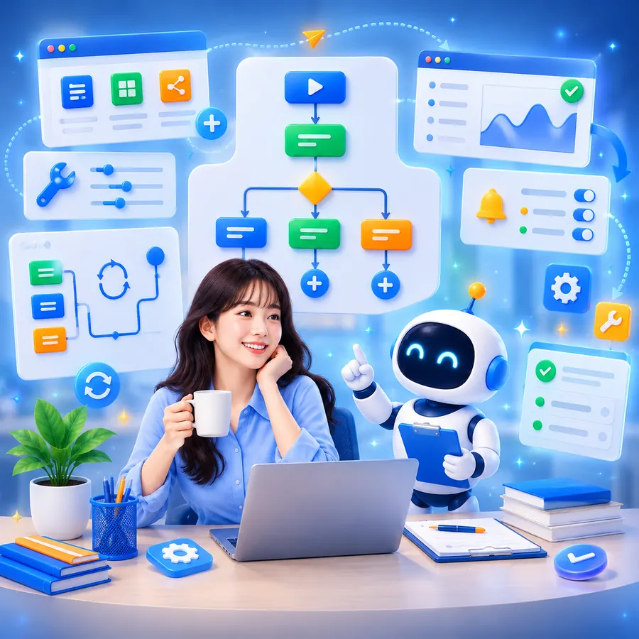 워크플로우와 대시보드가 연결되는 장면